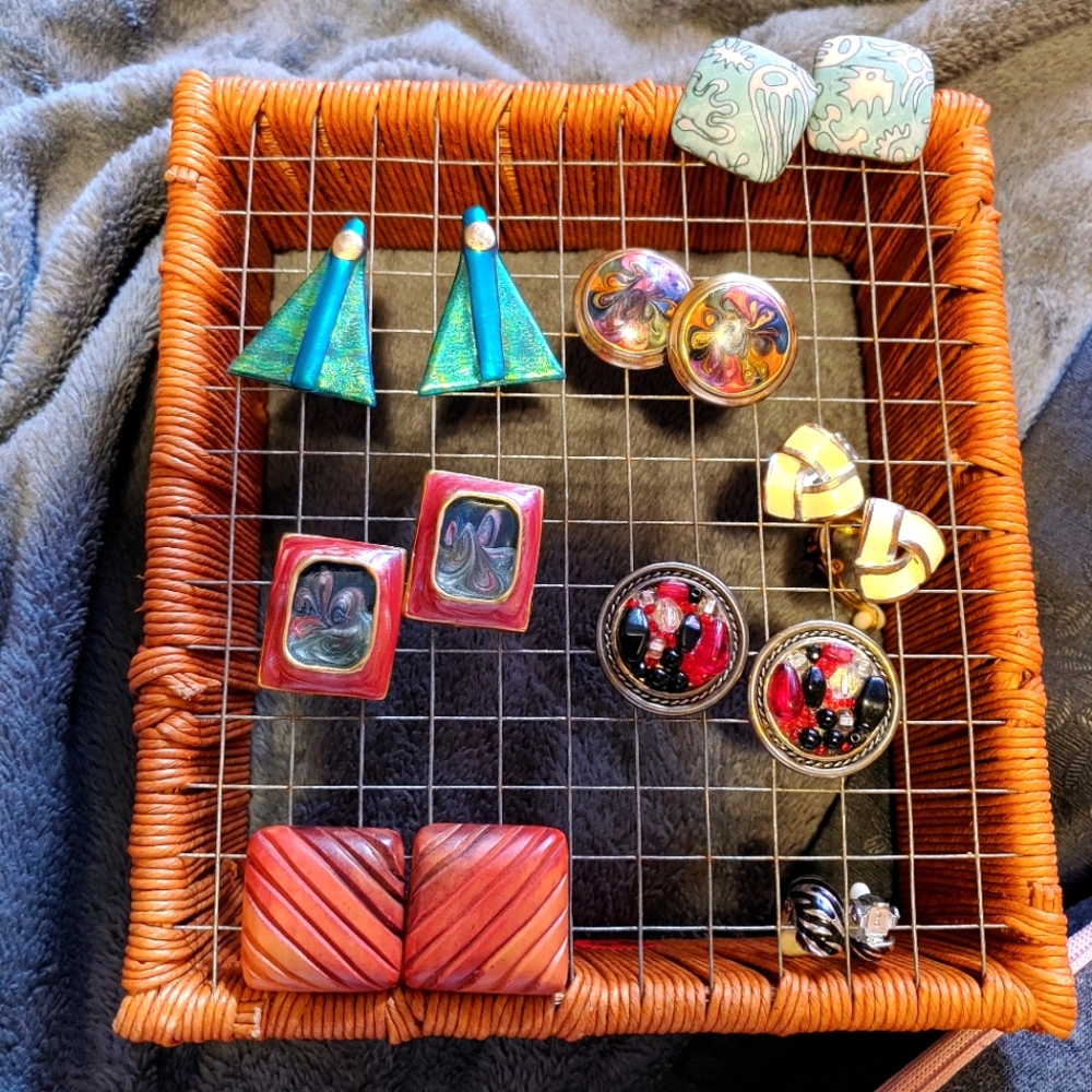 Vintage costume clip-on earrings